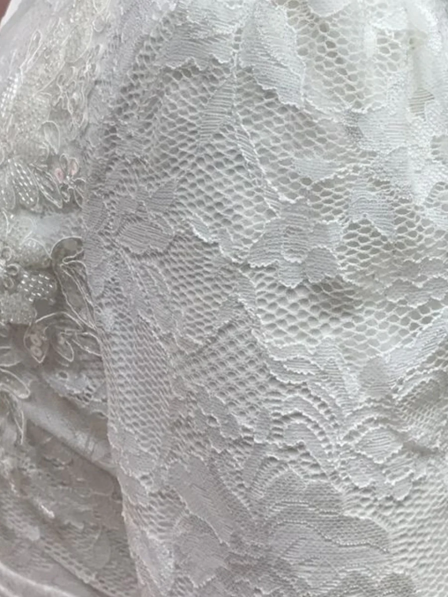 Beaded Flowers Lace Long Sleeve Formal Maxi Dresses - Image 8
