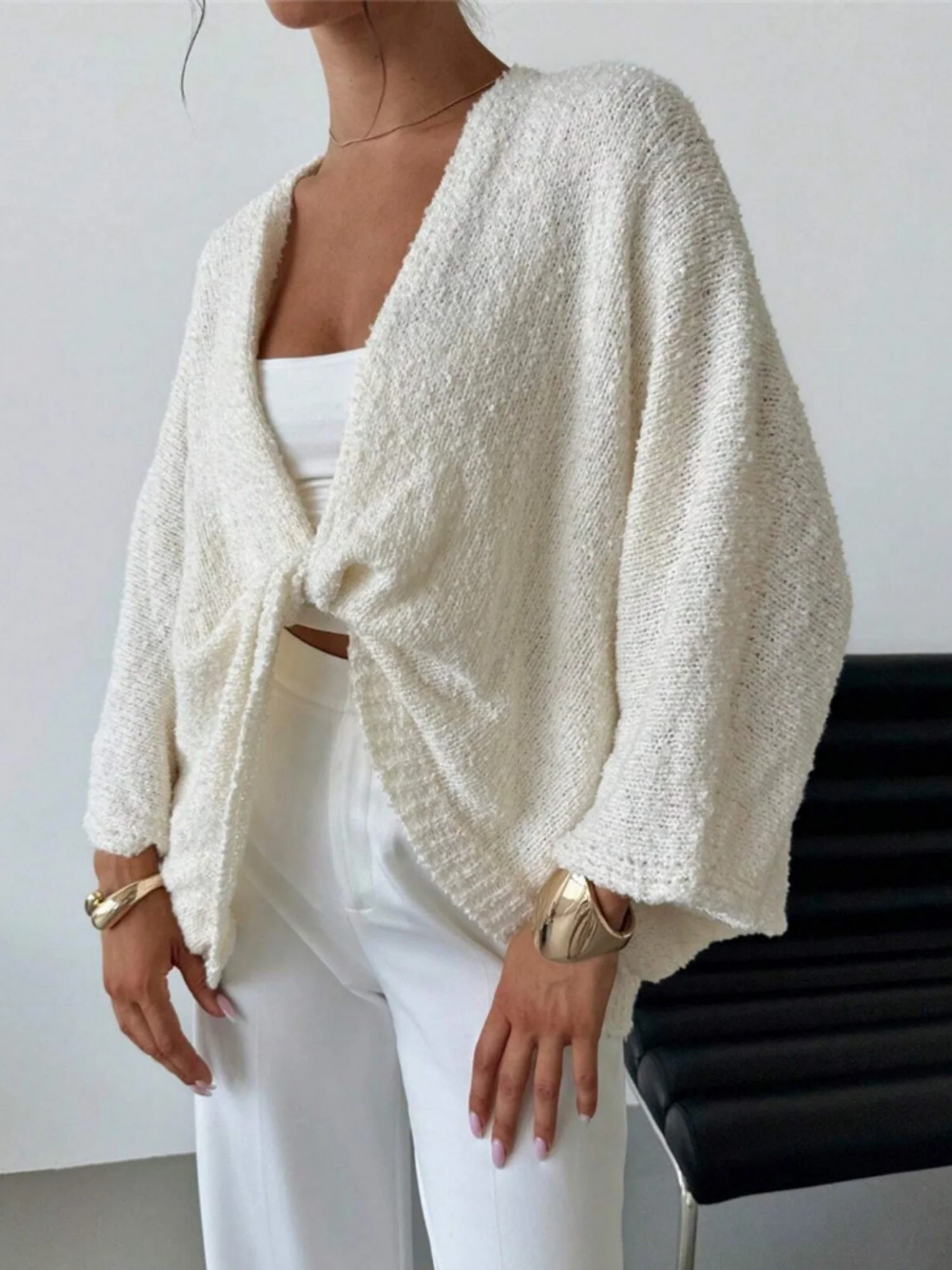 Cross Deep V-neck Sweaters - Image 2