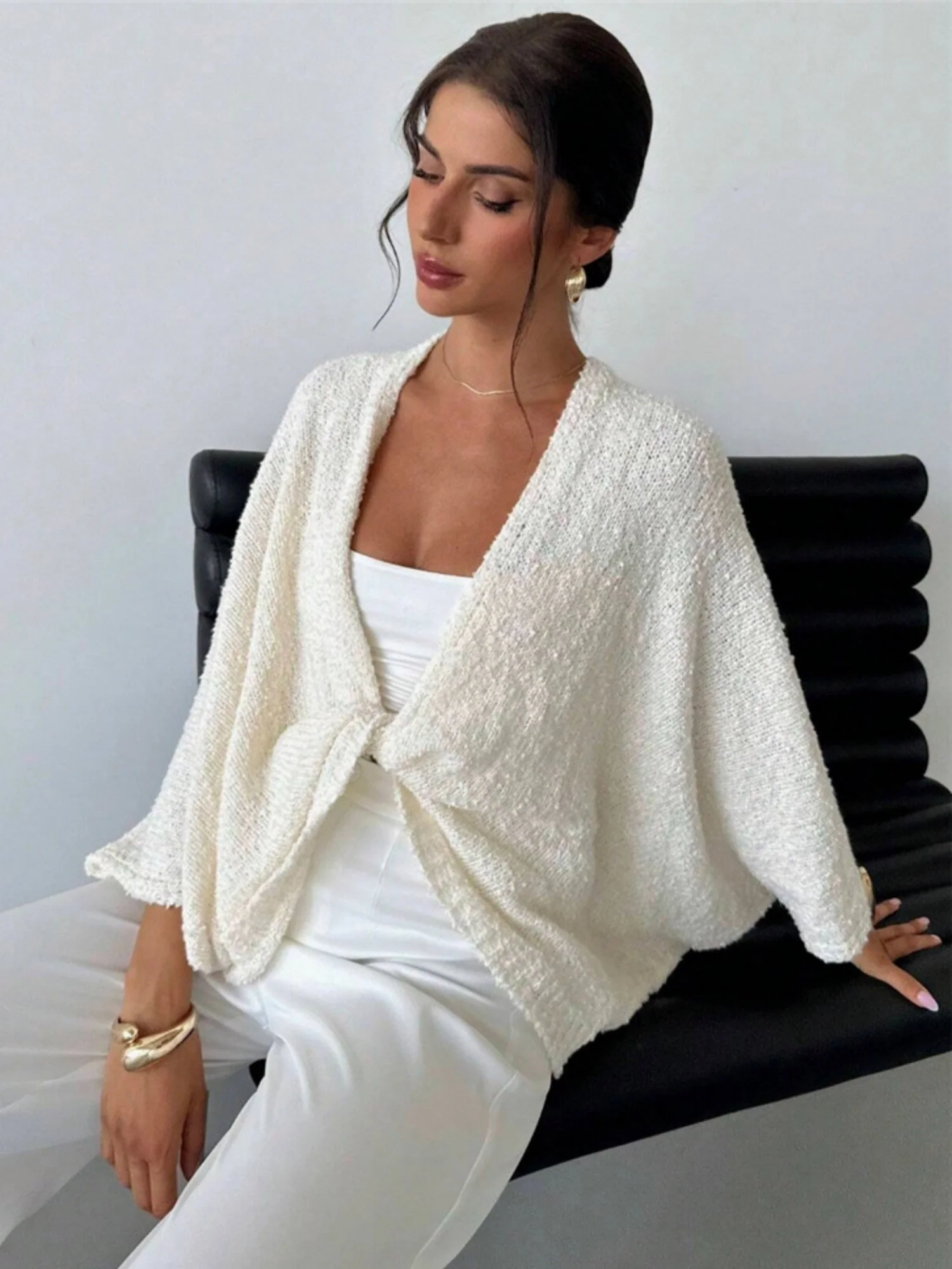 Cross Deep V-neck Sweaters - Image 4