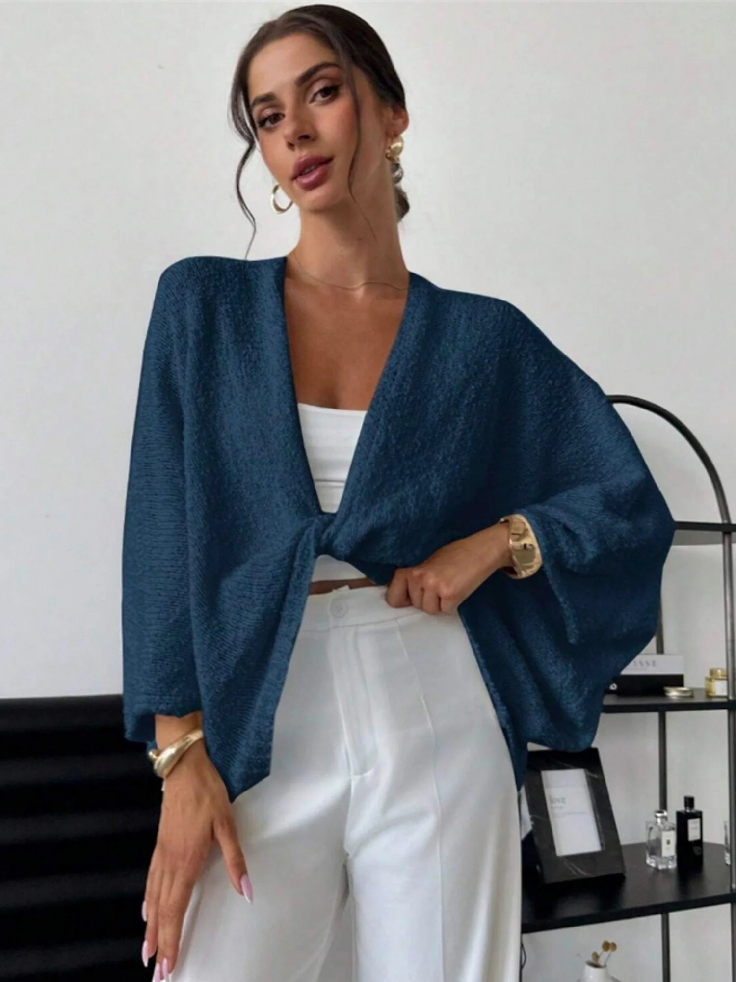 Cross Deep V-neck Sweaters - Image 5