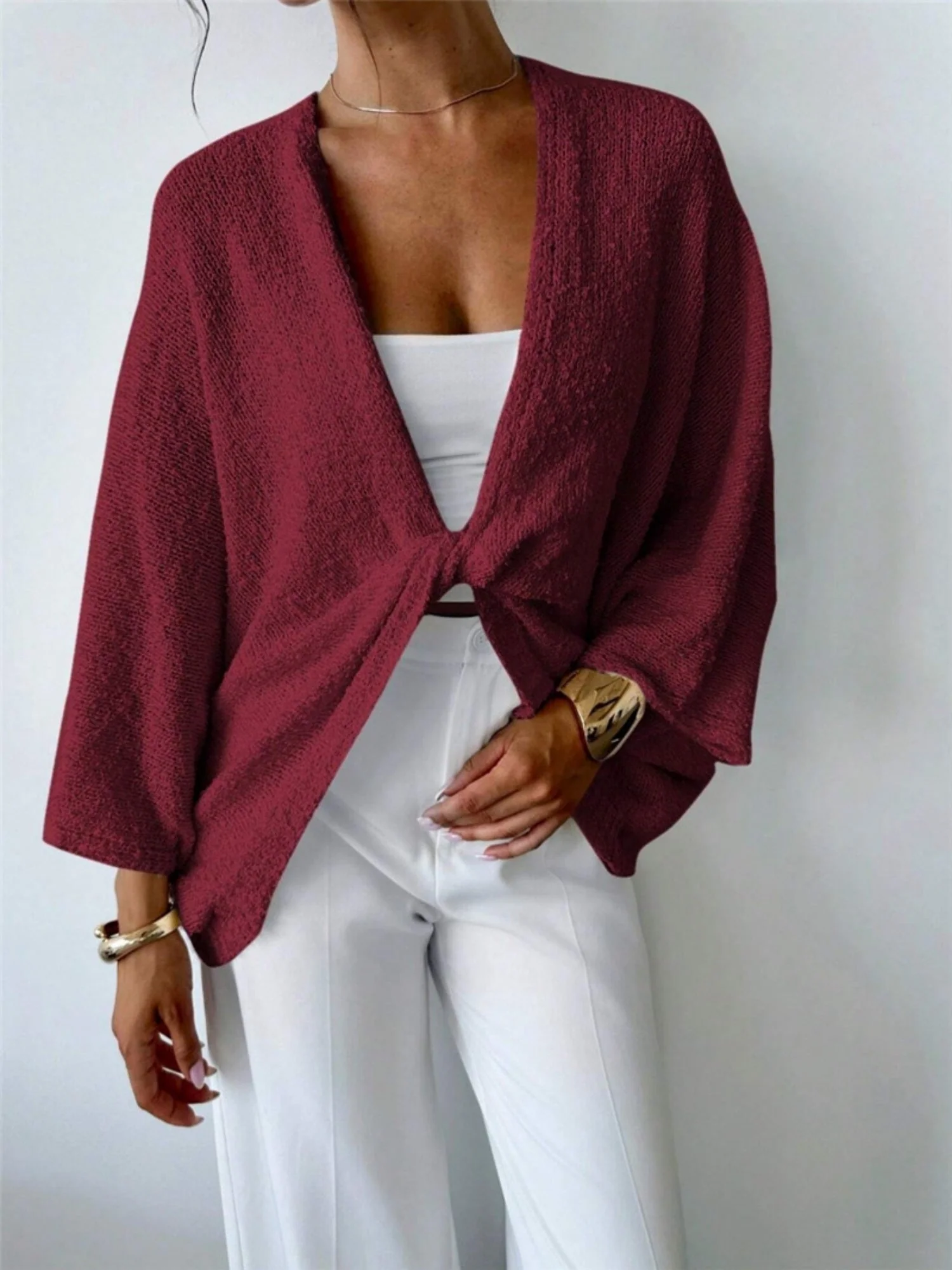 Cross Deep V-neck Sweaters - Image 6