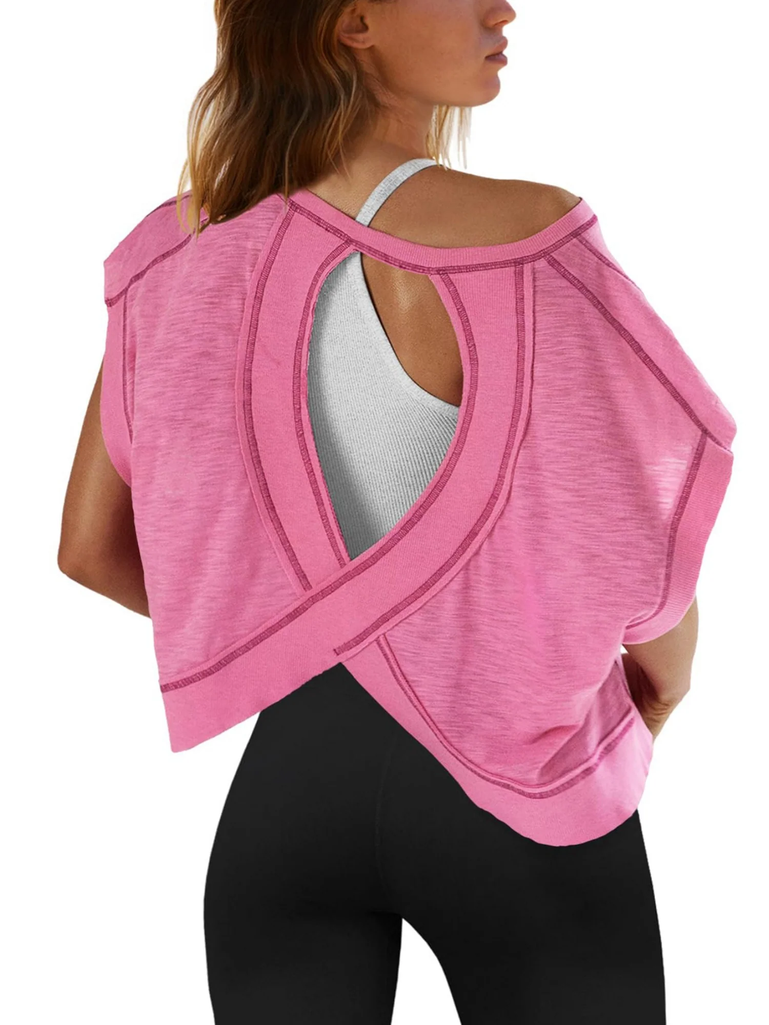 Backless Yoga Relaxed And Casual T-shirts - Image 5