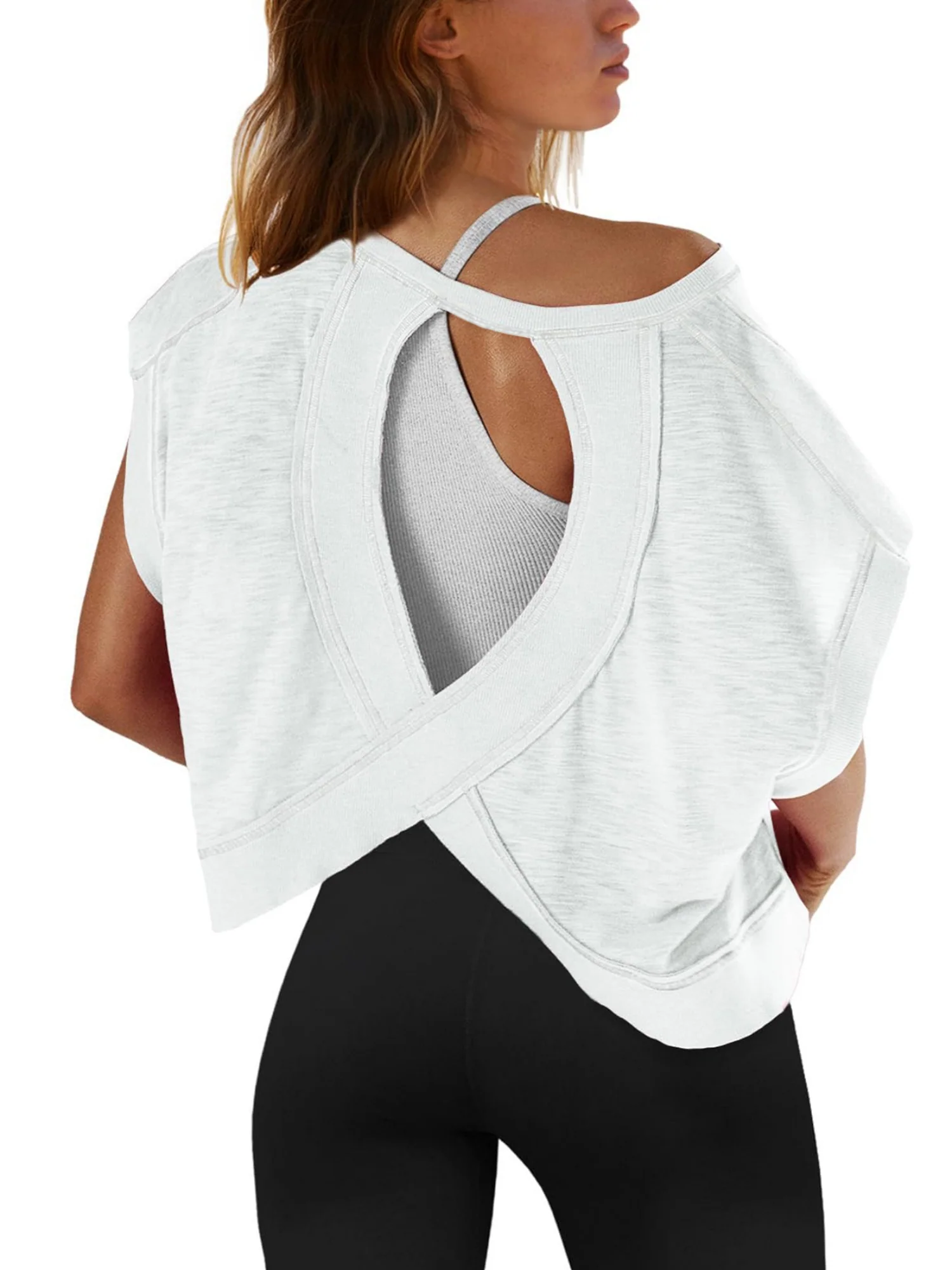 Backless Yoga Relaxed And Casual T-shirts - Image 6