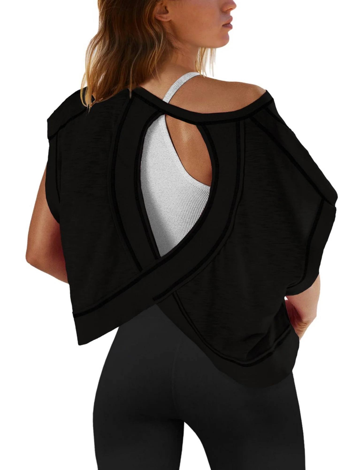 Backless Yoga Relaxed And Casual T-shirts - Image 8