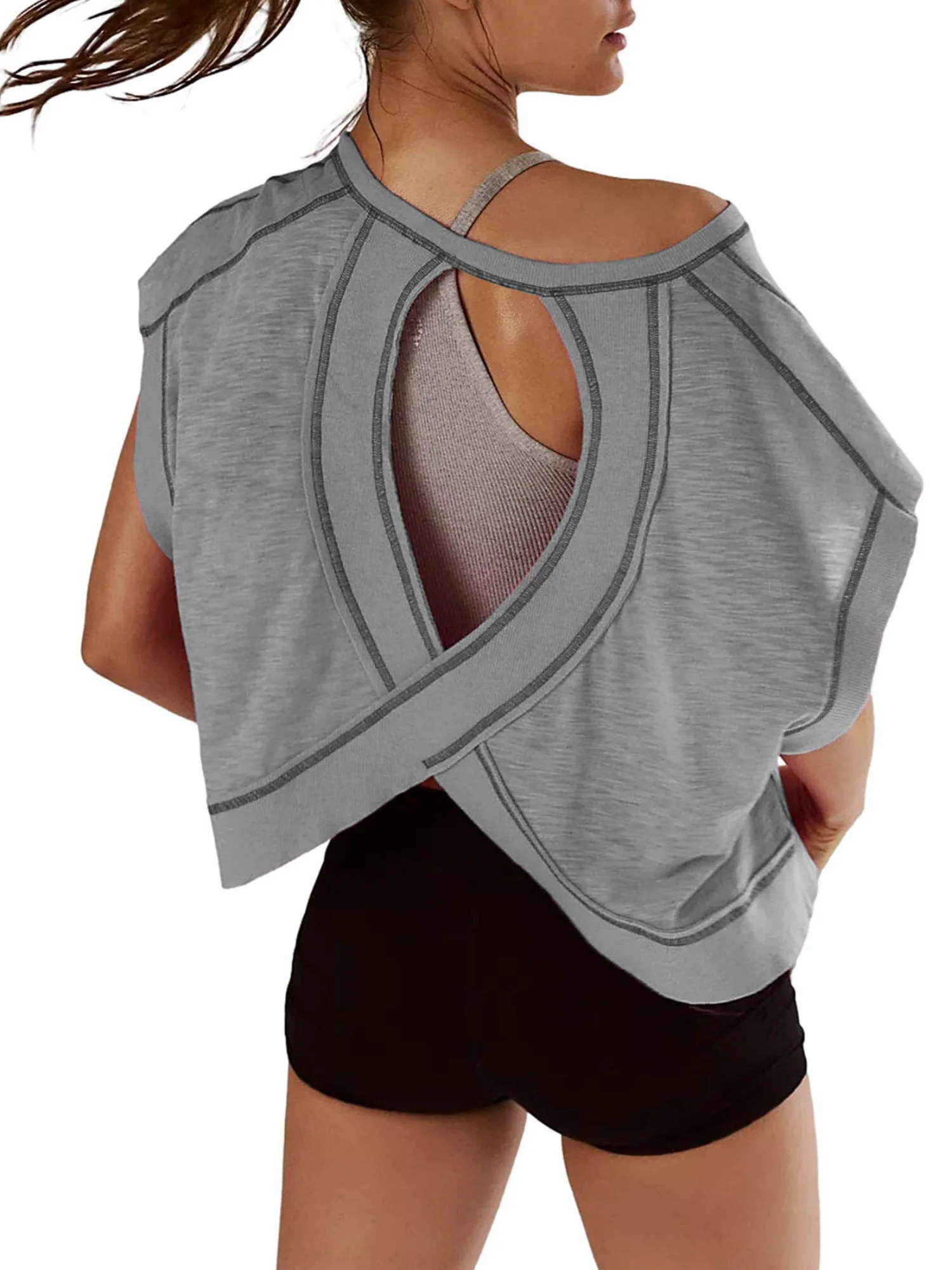 Backless Yoga Relaxed And Casual T-shirts - Image 9
