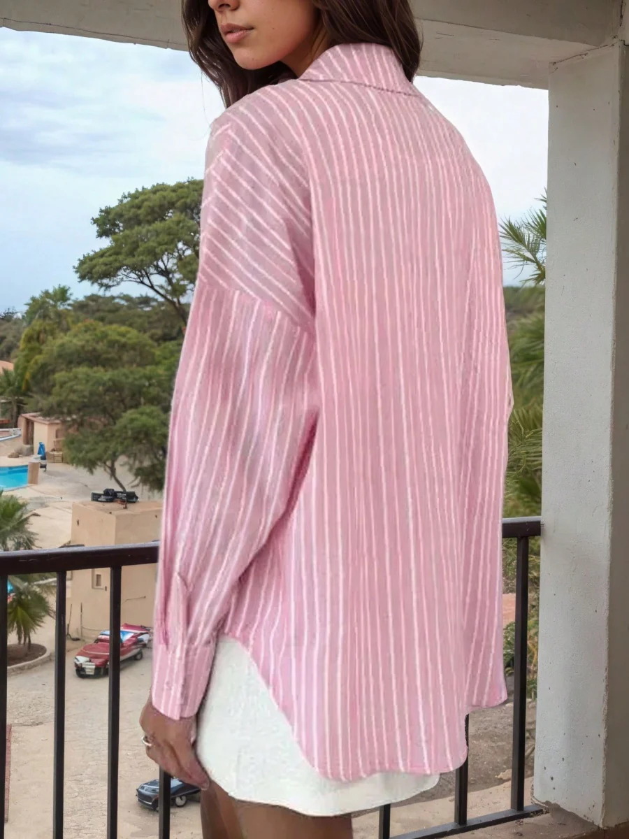 Stripes Cardigan Commuting Shirts - Image 3