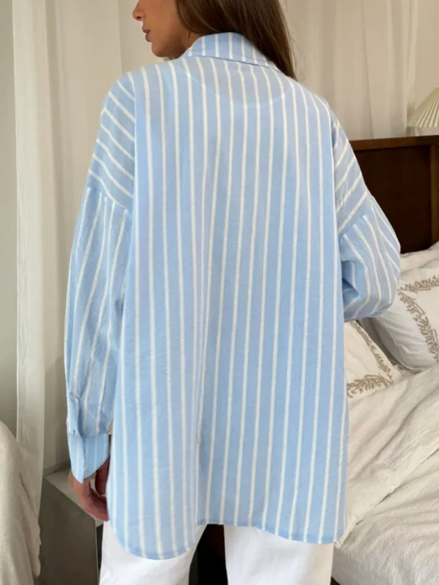 Stripes Cardigan Commuting Shirts - Image 7