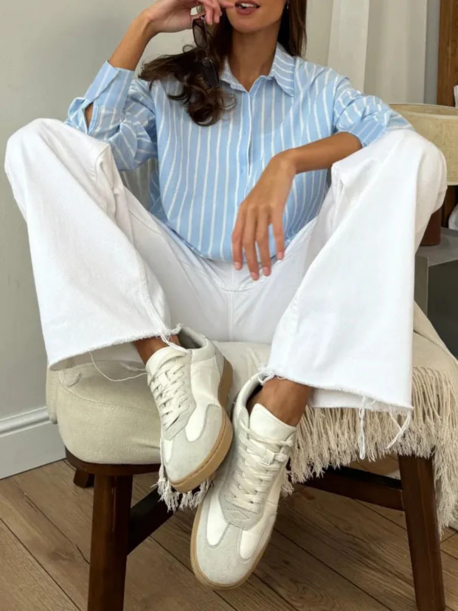 Stripes Cardigan Commuting Shirts - Image 8