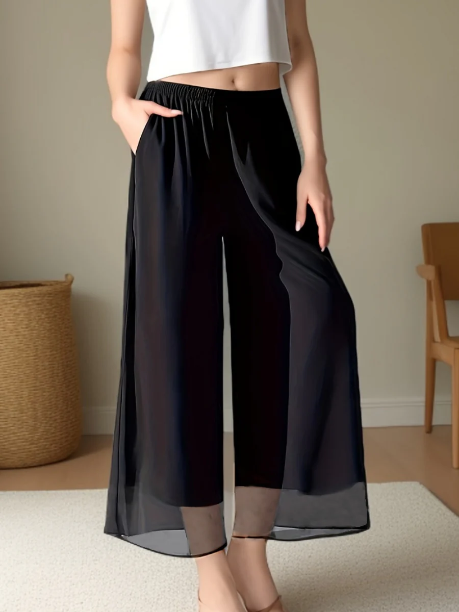 Leisure Chiffon Wide-leg Pants Loose-fit Pants - Image 2