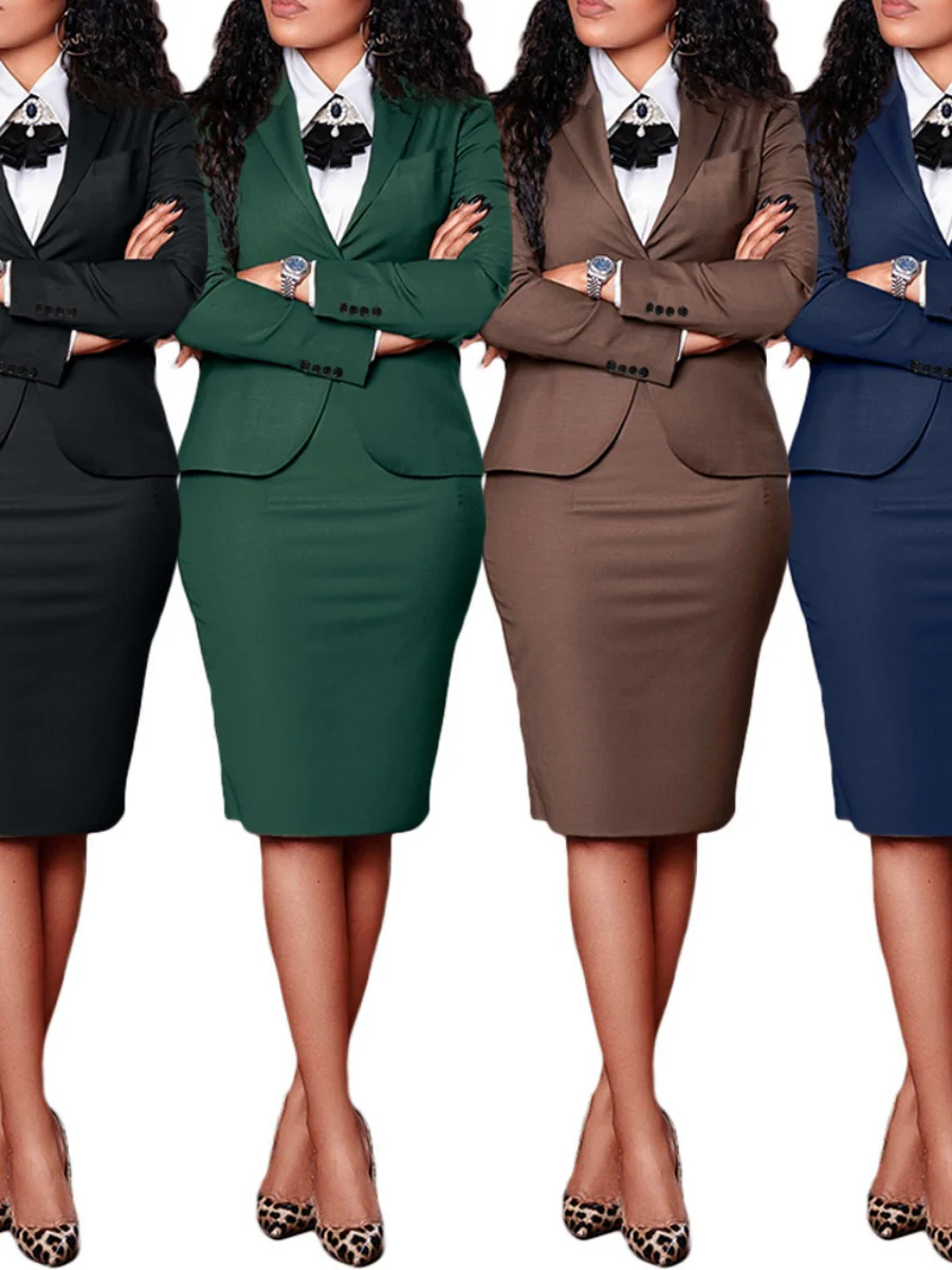 Profession Long-sleeved Suit Bodycon Dress Set 2-piece Sets - Image 10