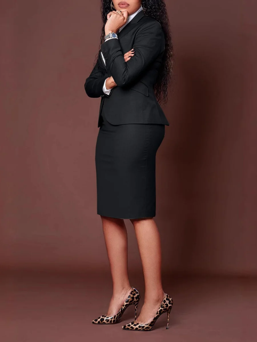 Profession Long-sleeved Suit Bodycon Dress Set 2-piece Sets - Image 4