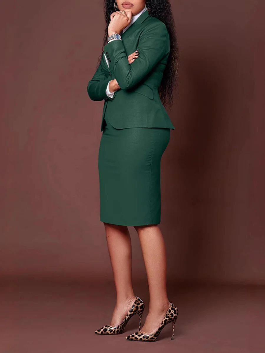 Profession Long-sleeved Suit Bodycon Dress Set 2-piece Sets - Image 5