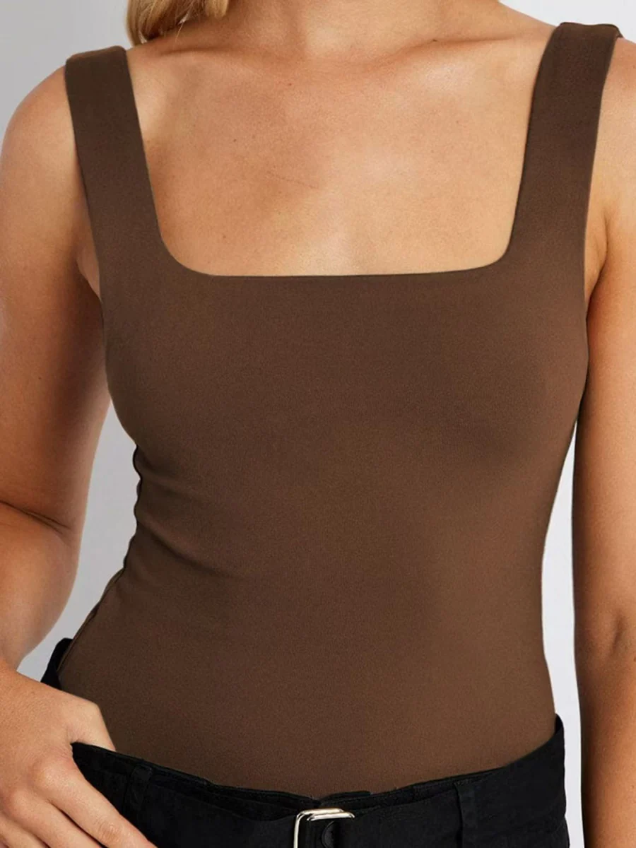 Square Collar Leisure Tank Tops - Image 7