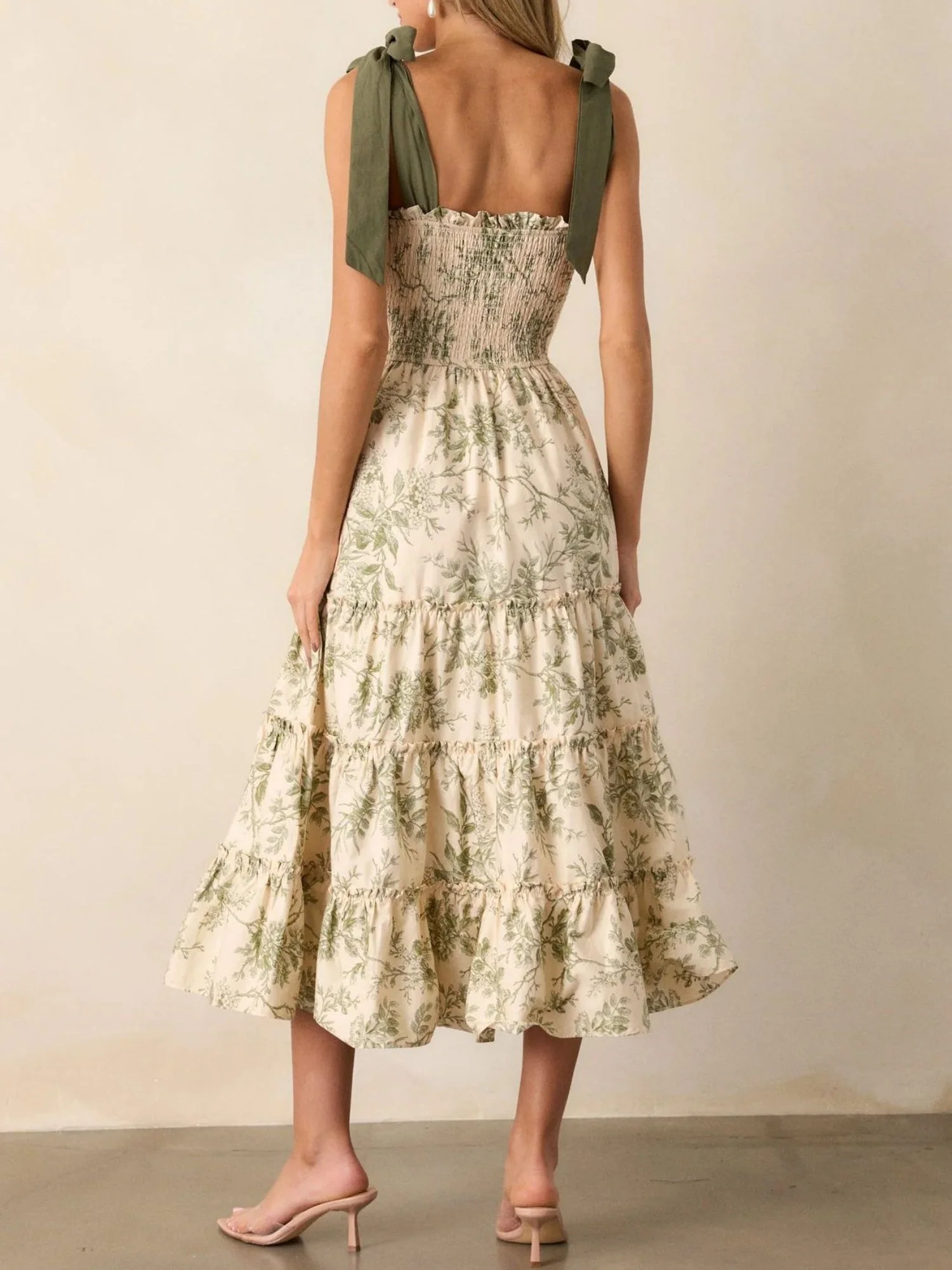 Floral Print Suspenders And Straps Maxi Dresses - Image 2