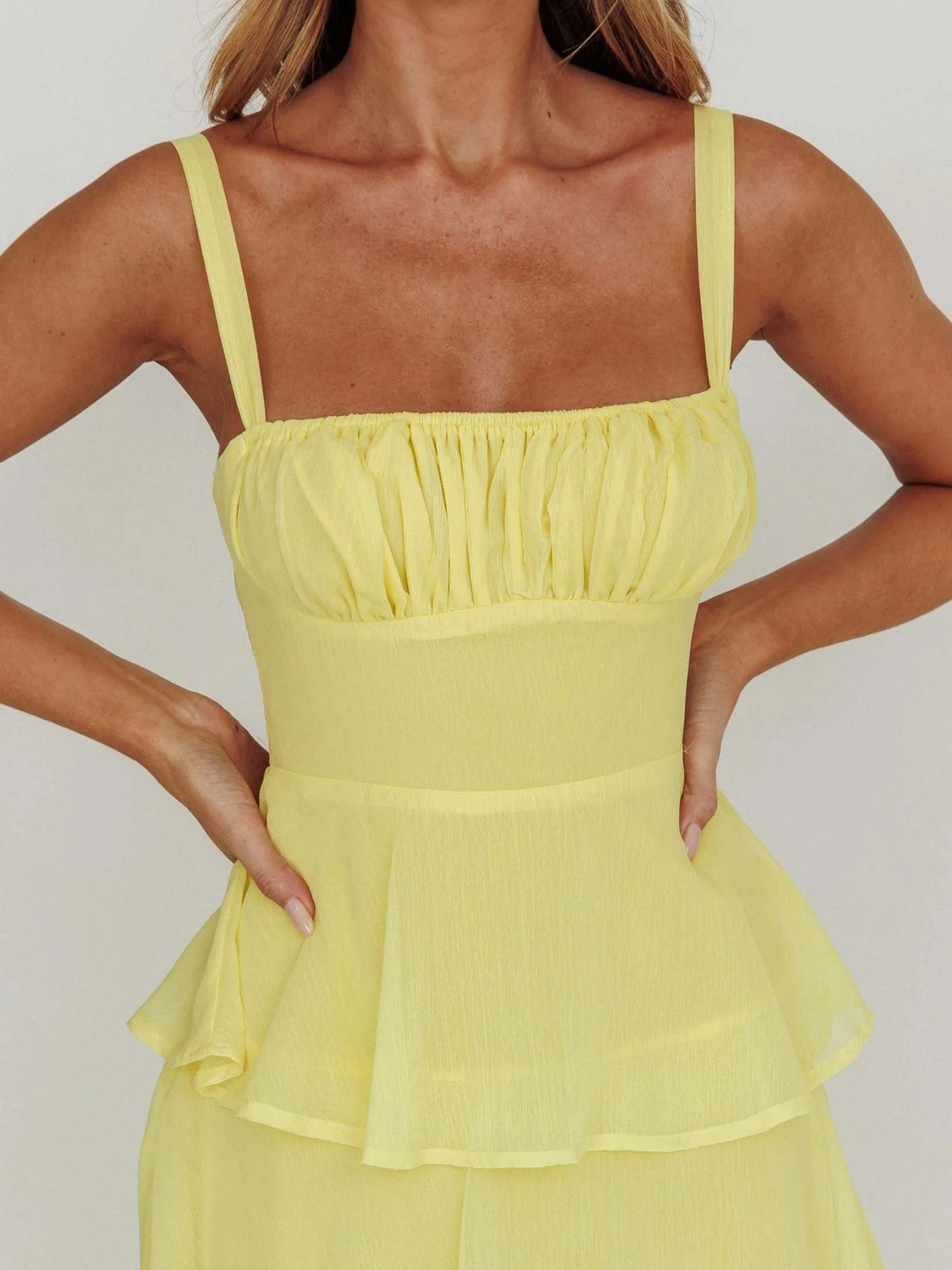 Pleated Splicing Sundress Lace-up Backless Sweet Maxi Dresses - Image 4