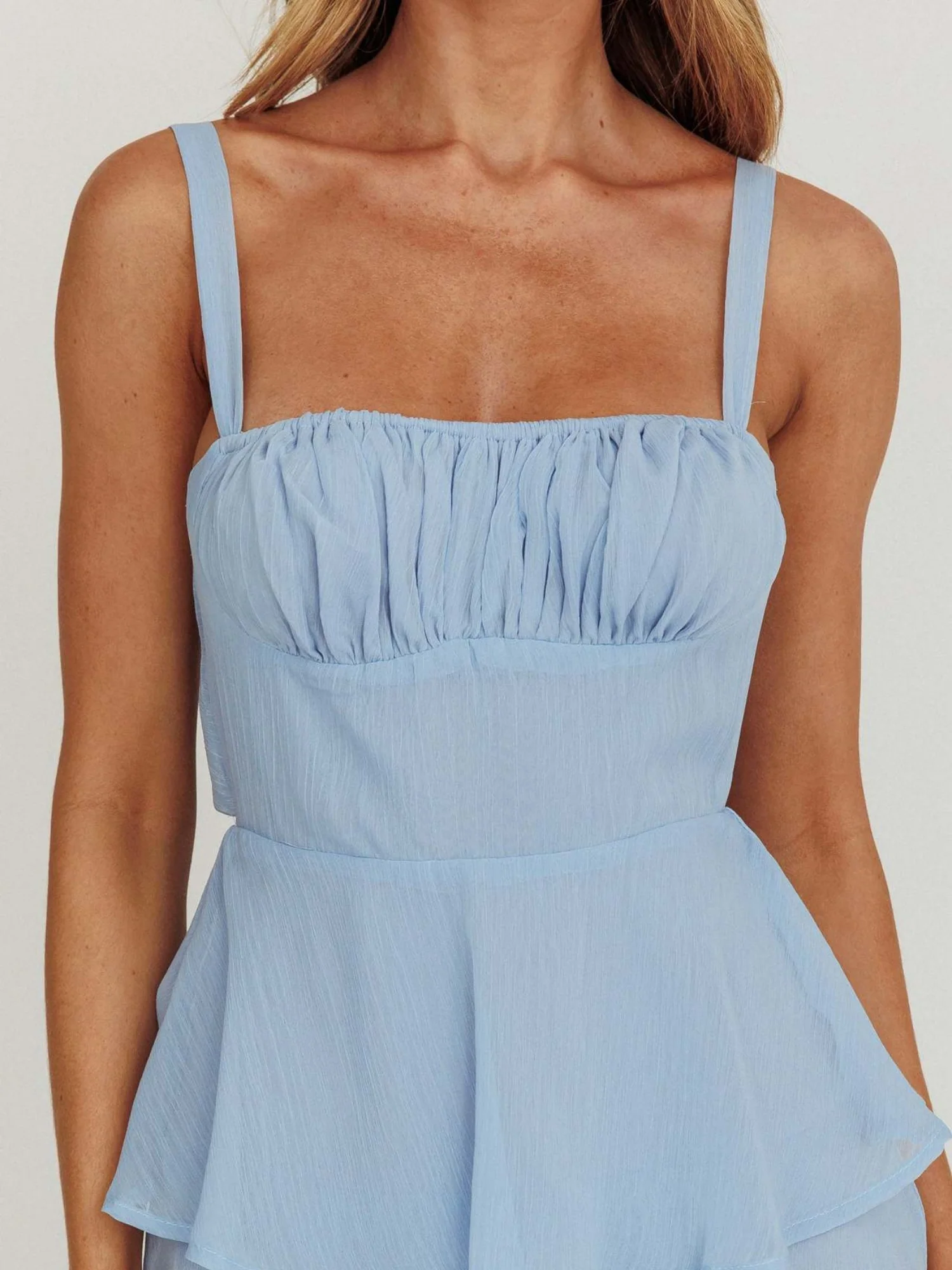 Pleated Splicing Sundress Lace-up Backless Sweet Maxi Dresses - Image 7
