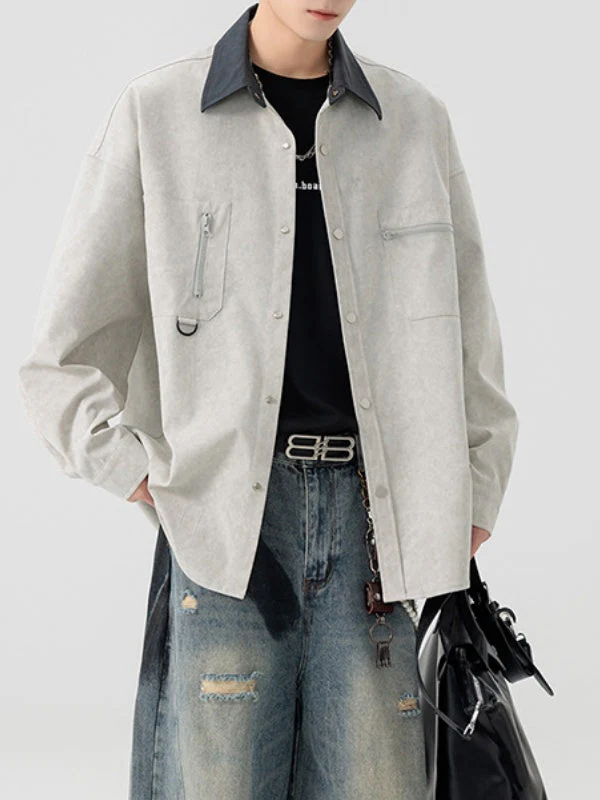 Work Clothes Loose-fit Shirts - Image 5