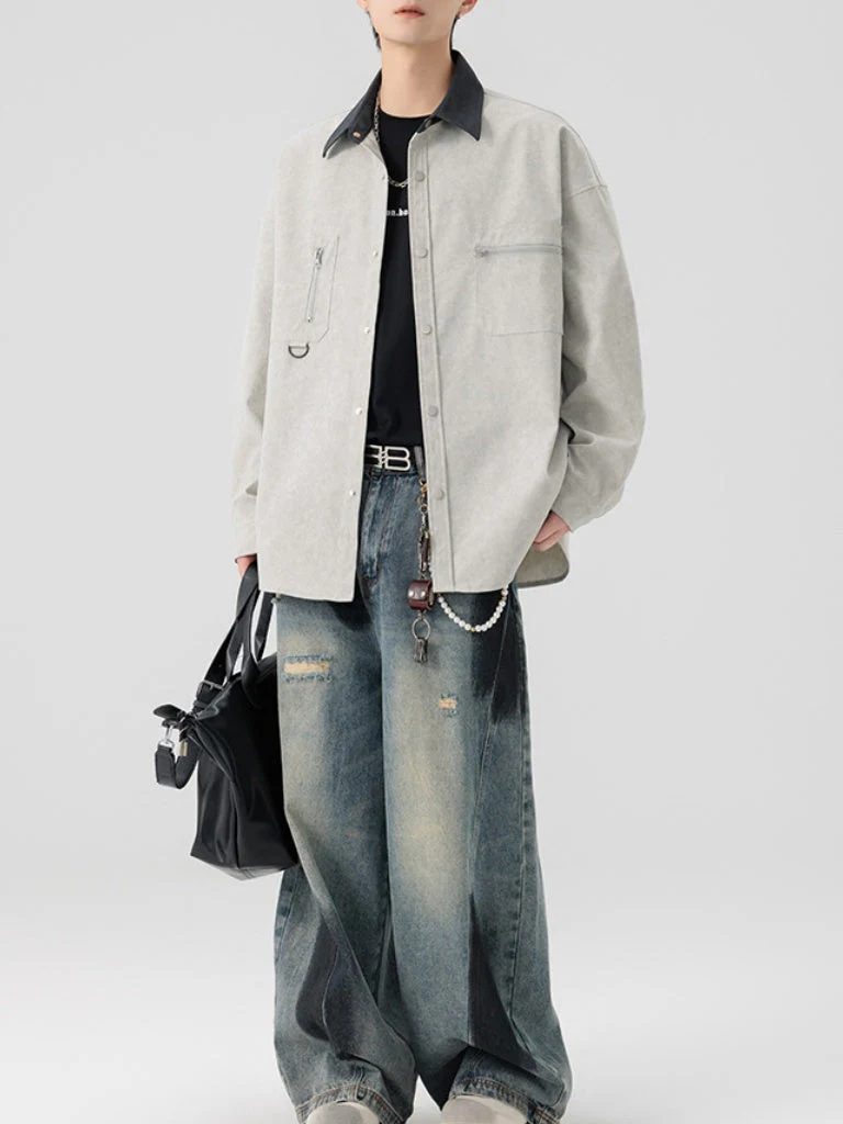 Work Clothes Loose-fit Shirts - Image 6
