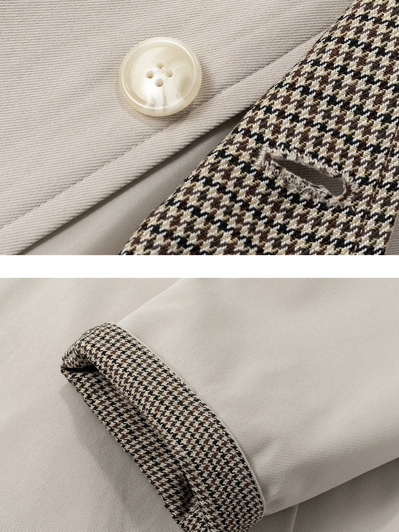 Medium And Long Loose-fit Color-blocked Trench Coats - Image 10