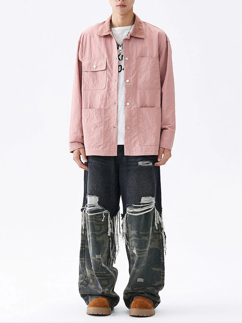 Multiple Pockets Loose-fit Shirts - Image 2