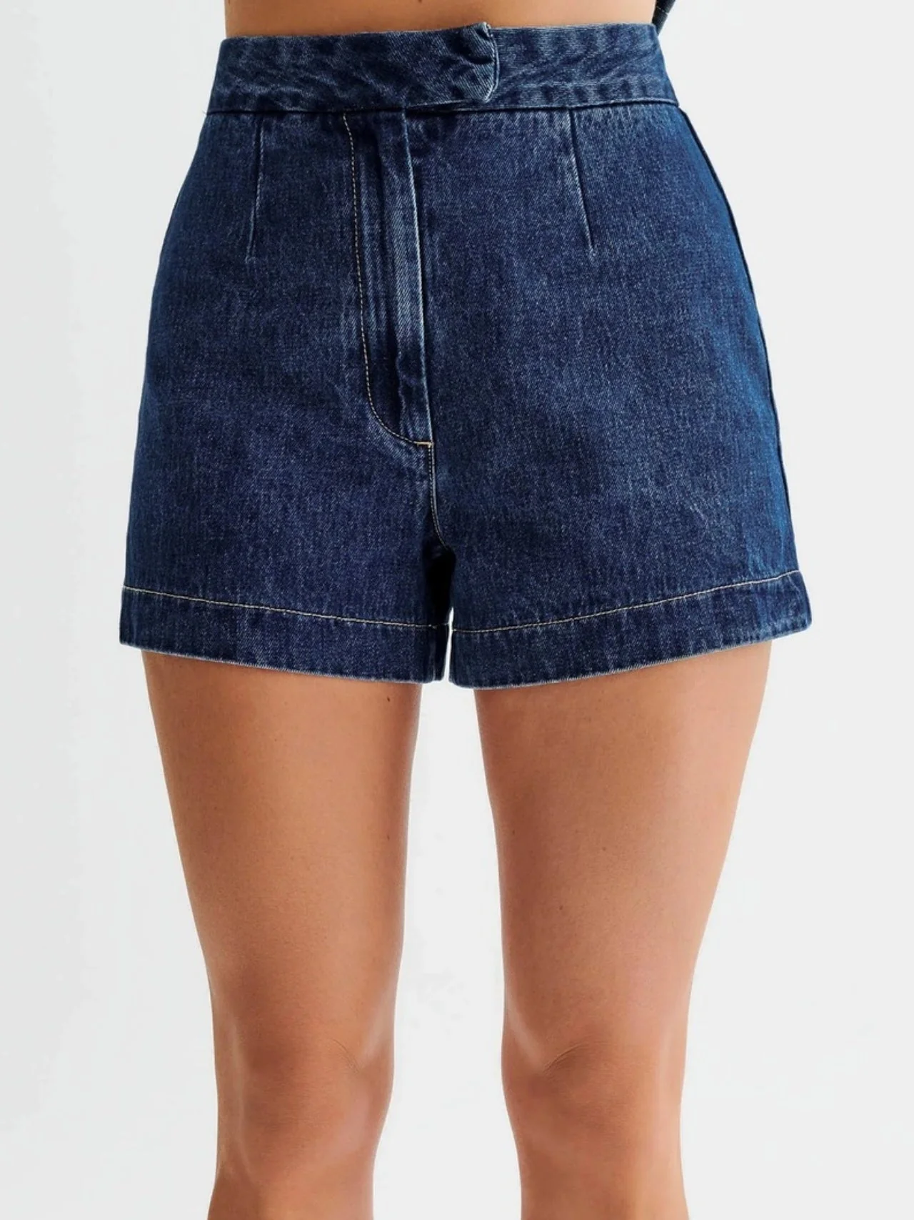 Sleeveless High-waisted Buttons Denim Vest And Shorts 2-piece Sets - Image 7