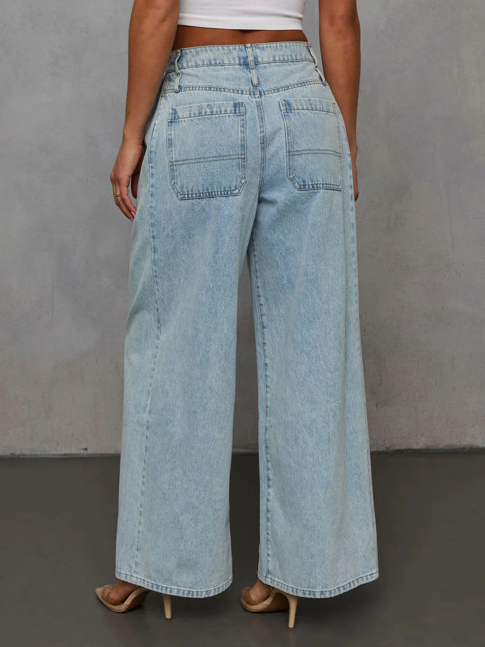 Denim Distressed Solid Color Jacket And Trousers 2-piece Sets - Image 8