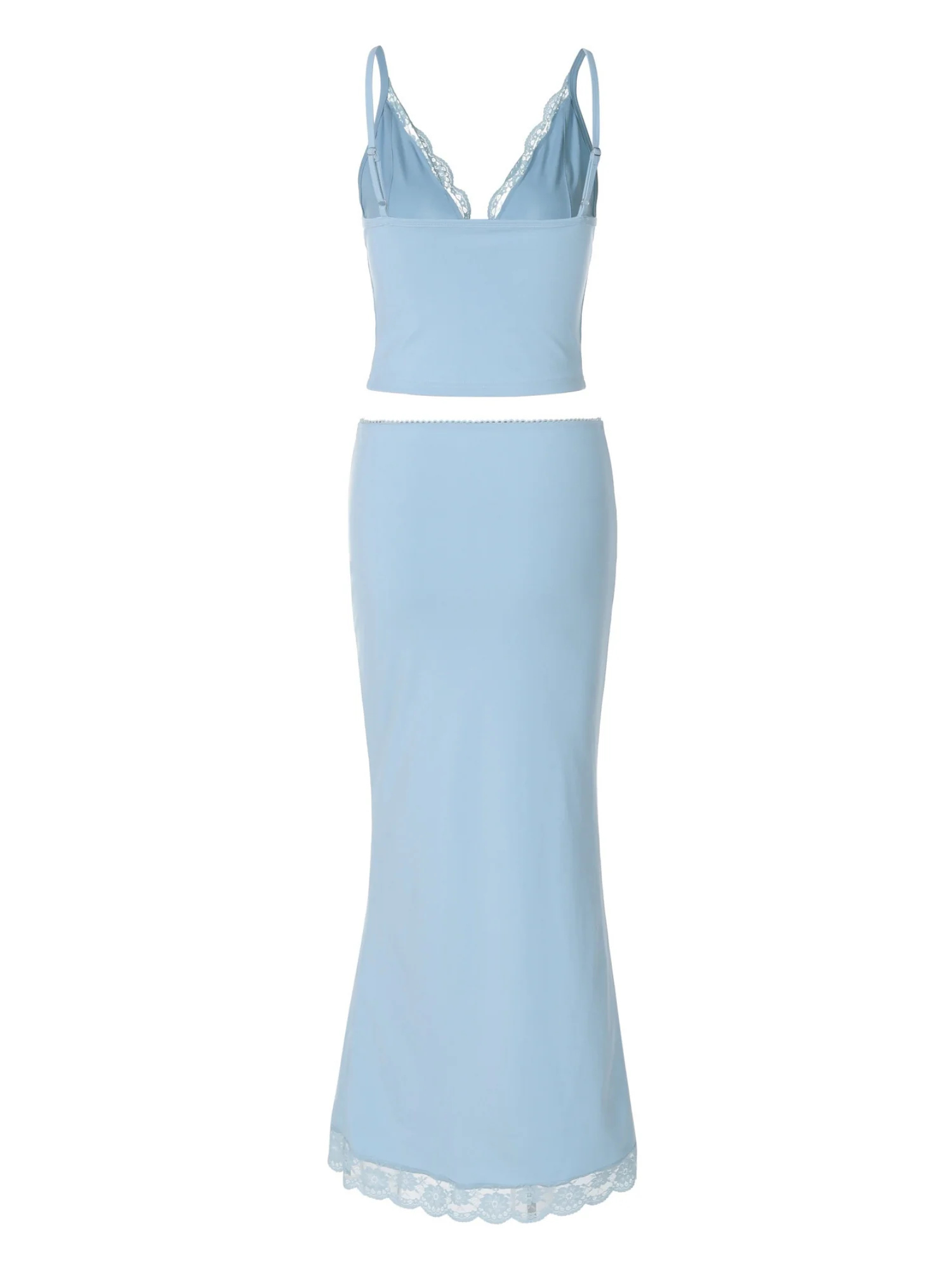 Lace Tank Top Bodycon Fishtail Skirt 2-piece Sets - Image 6