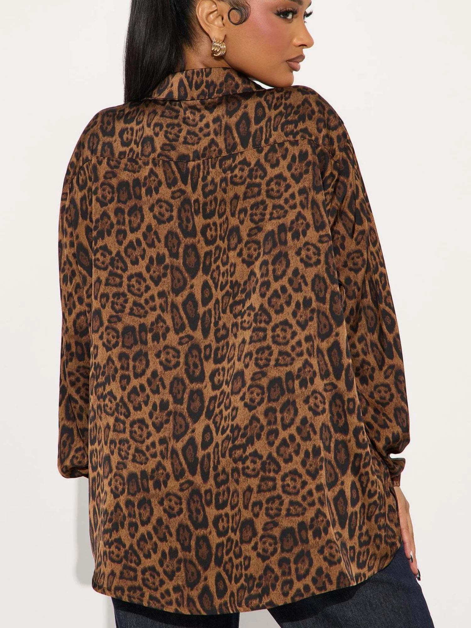Leopard Print Retro Long-sleeved Shirt - Image 2