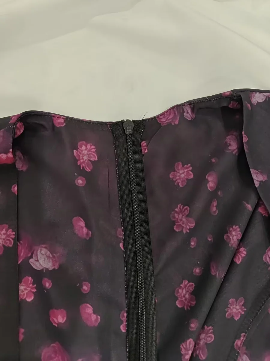 Chiffon Deep V-neck Floral Ruffle Mini&Short Dresses - Image 7