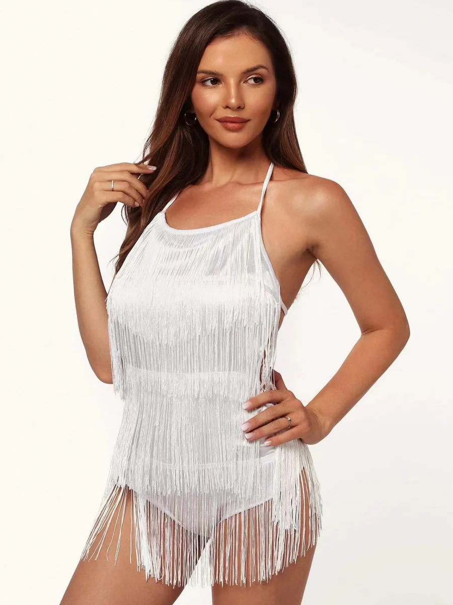 Sexy Backless Conjoined Twins Tassel Mini&Short Dresses - Image 7
