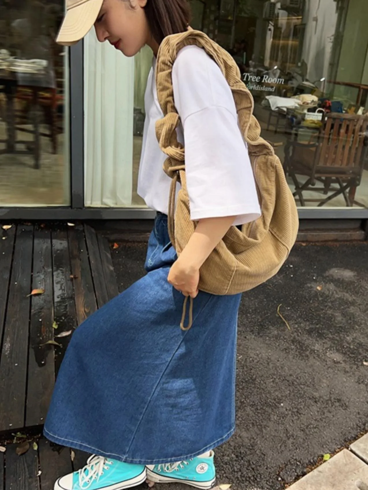 Striped Corduroy Crossbody Bag - Image 13