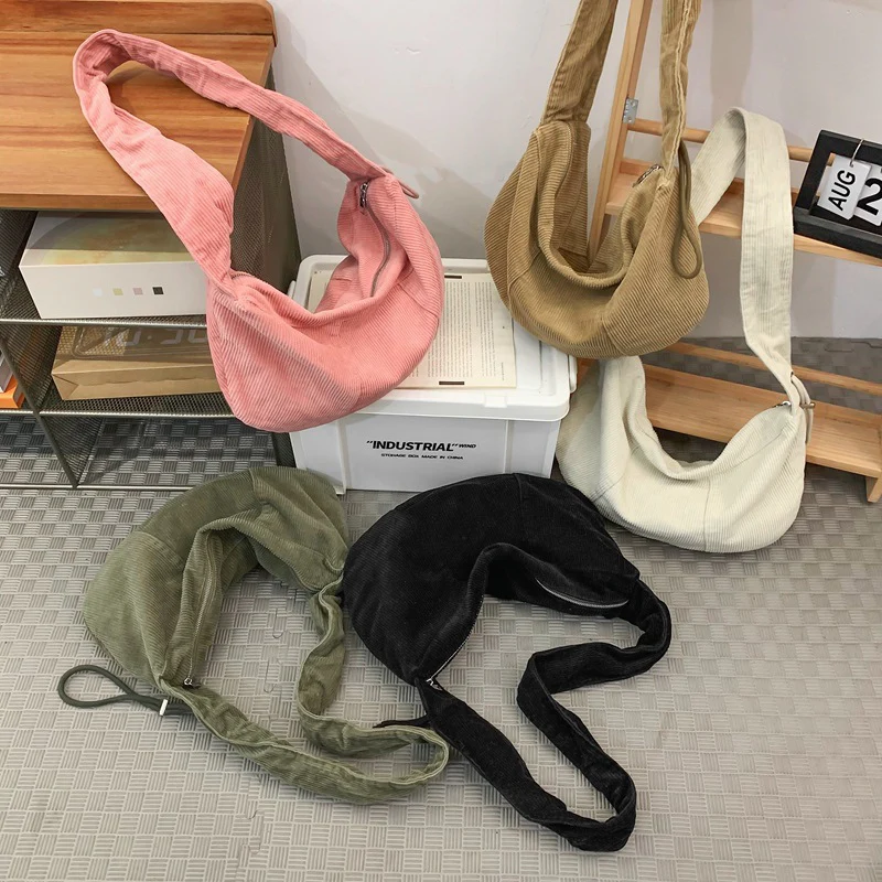 Striped Corduroy Crossbody Bag - Image 21