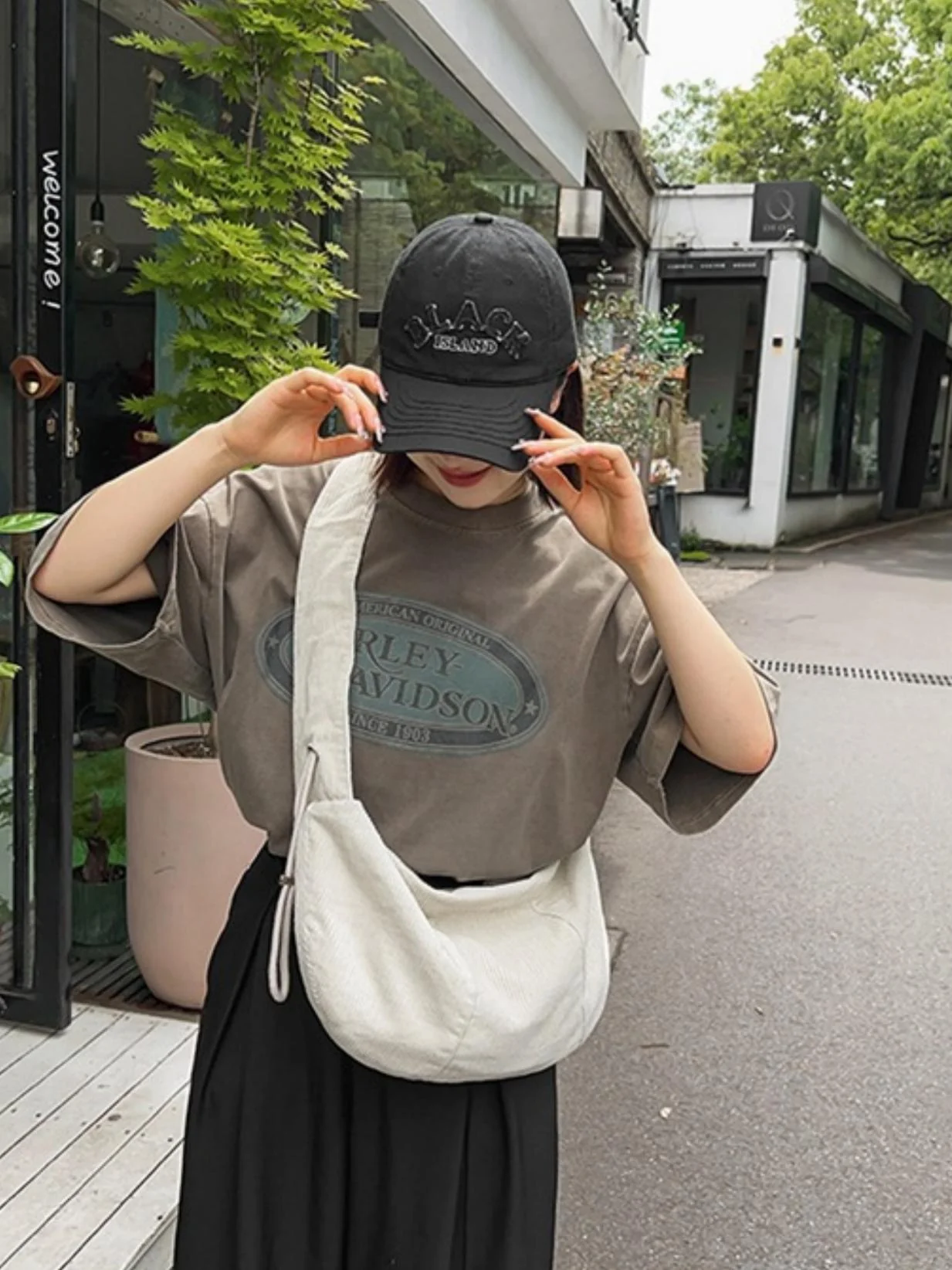 Striped Corduroy Crossbody Bag - Image 7