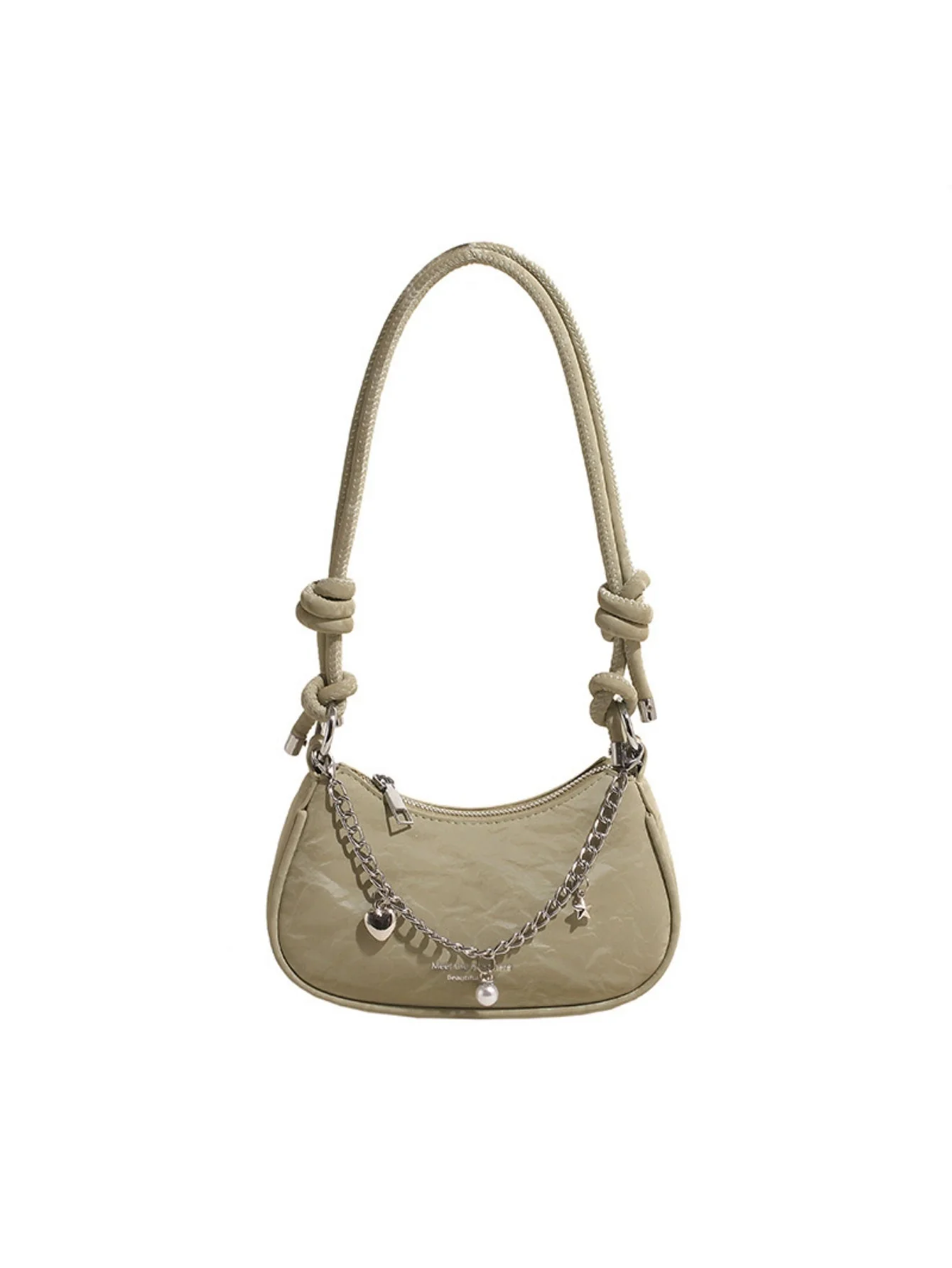 Heart-shaped Metal Chain Crossbody Bag - Image 6