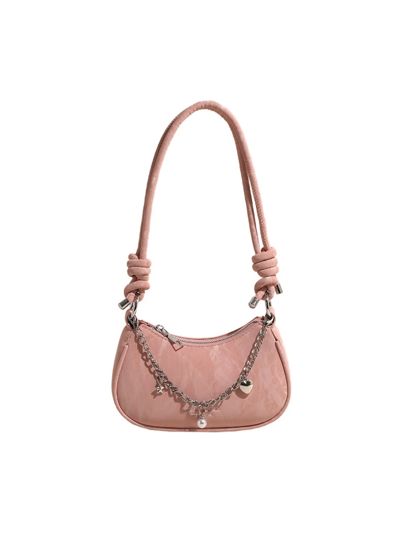 Heart-shaped Metal Chain Crossbody Bag - Image 7