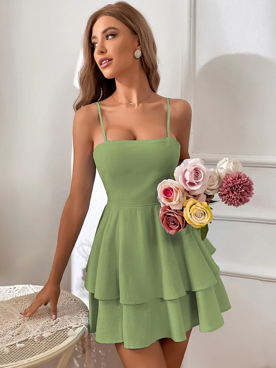 Pure Cotton Backless Bow Tie Mini&Short Dresses - Image 11