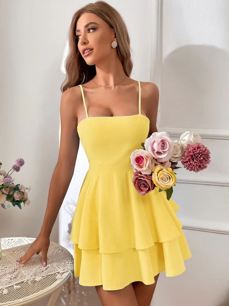 Pure Cotton Backless Bow Tie Mini&Short Dresses - Image 22