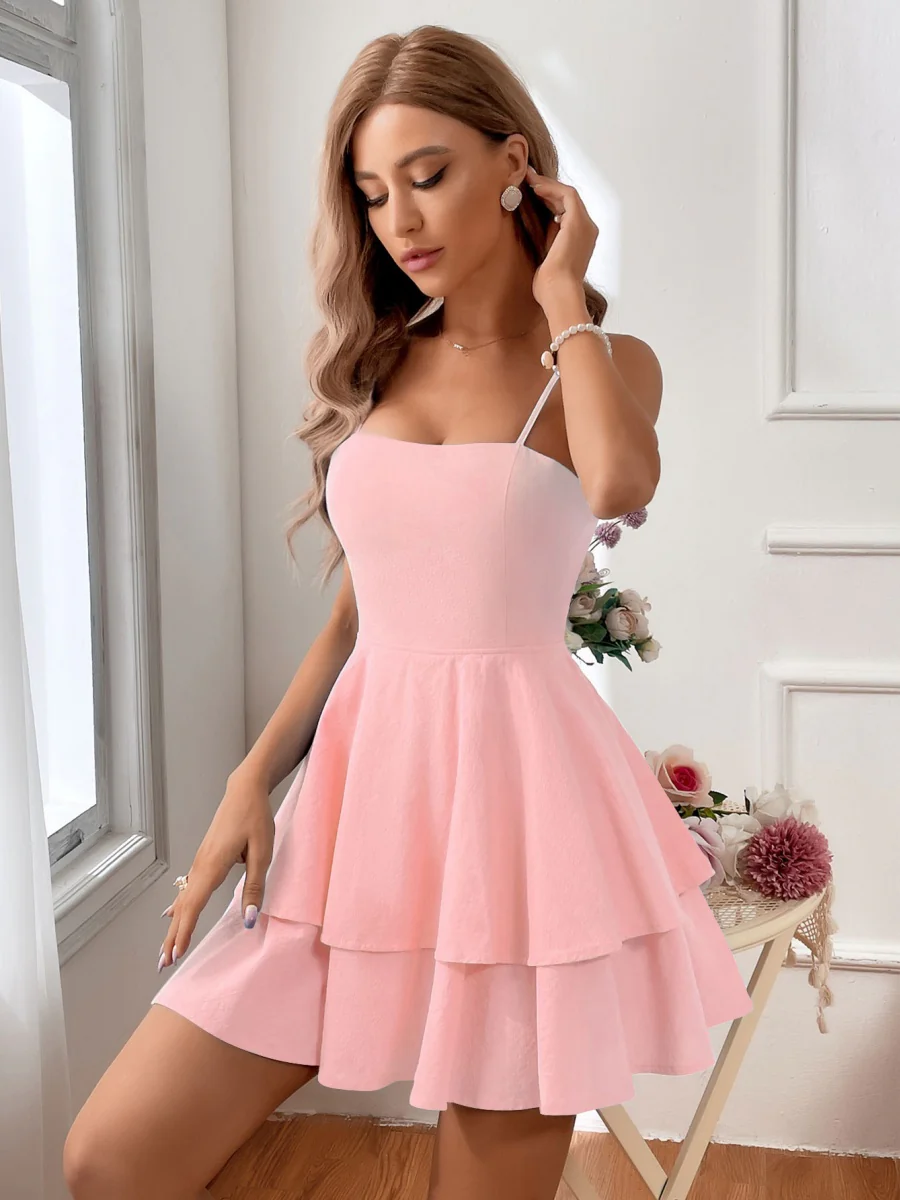 Pure Cotton Backless Bow Tie Mini&Short Dresses - Image 23