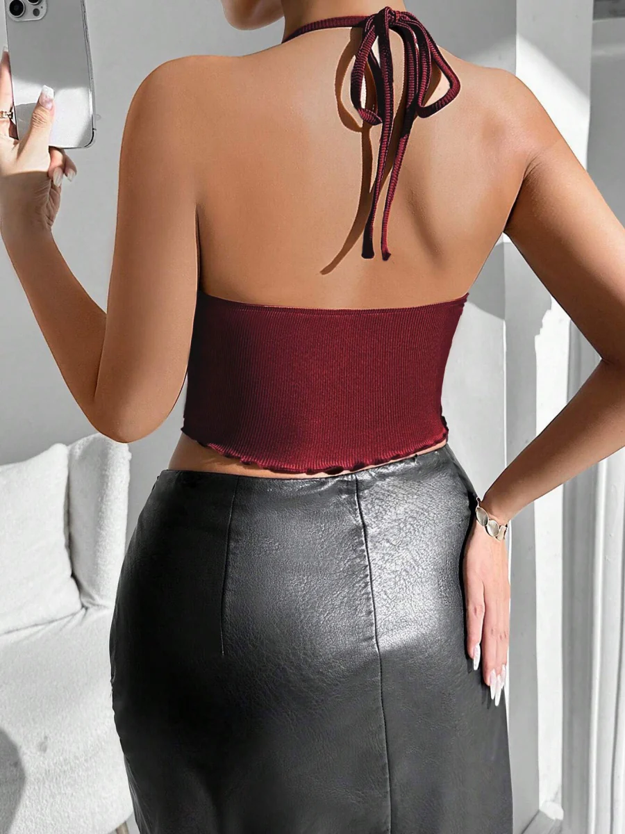Drawstring Backless Tank Top - Image 15