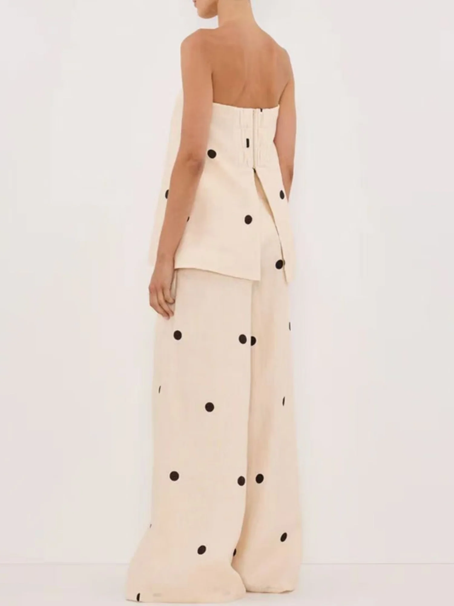 Polka Dots Strapless Pants 2-piece Sets - Image 4