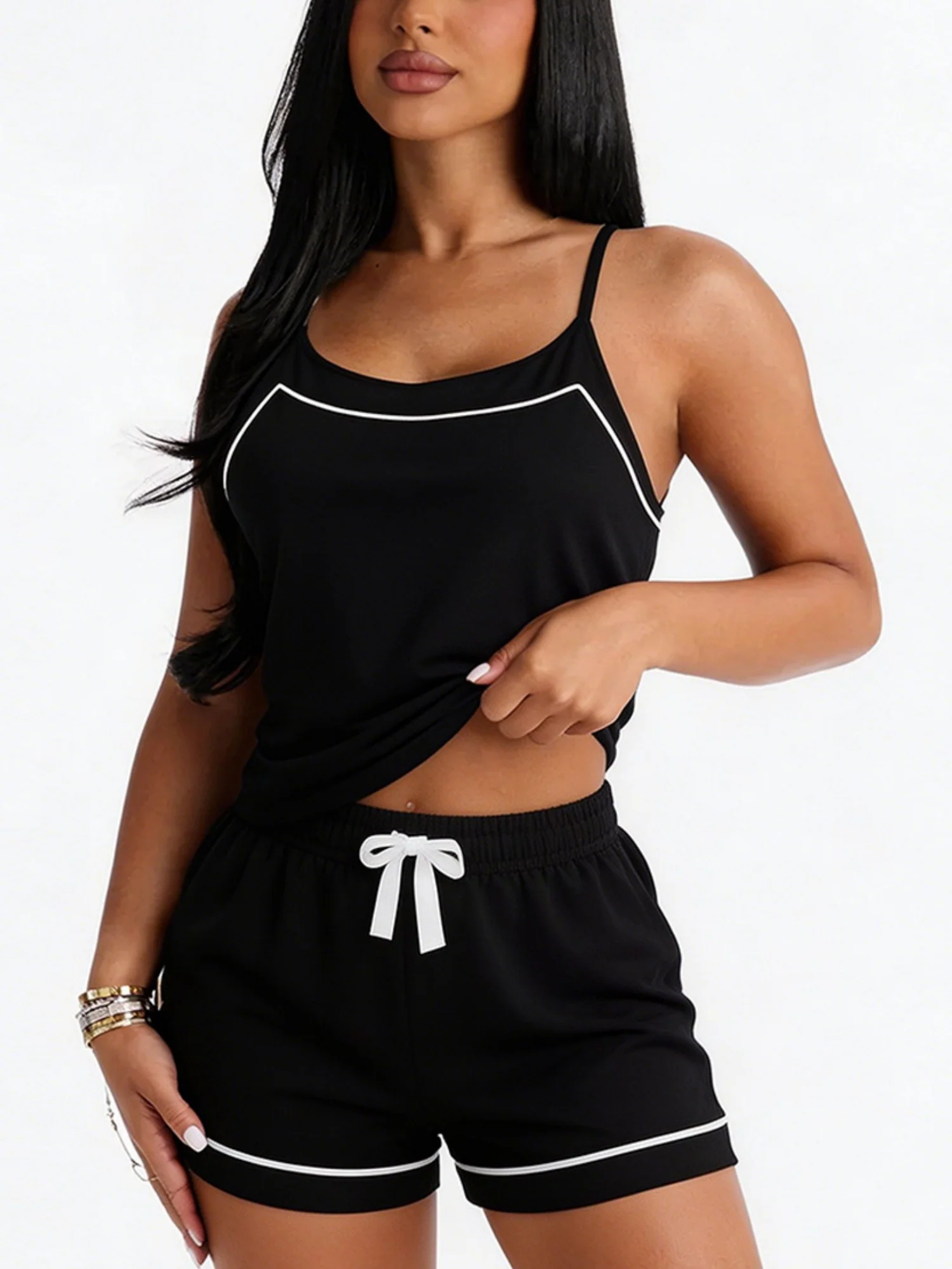 Tank Top Strappy Shorts Loungewear 2-piece Sets - Image 3