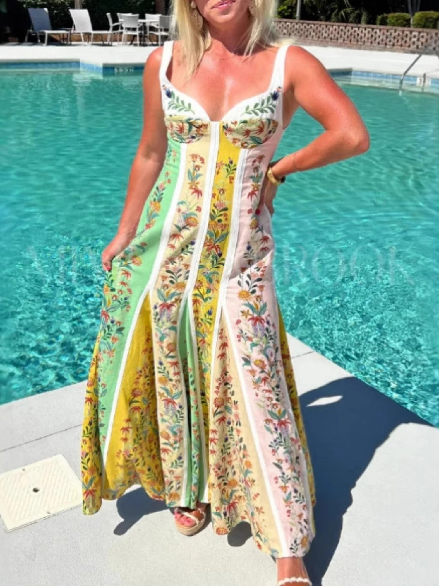 Floral Print Camisoles Maxi Dresses - Image 2