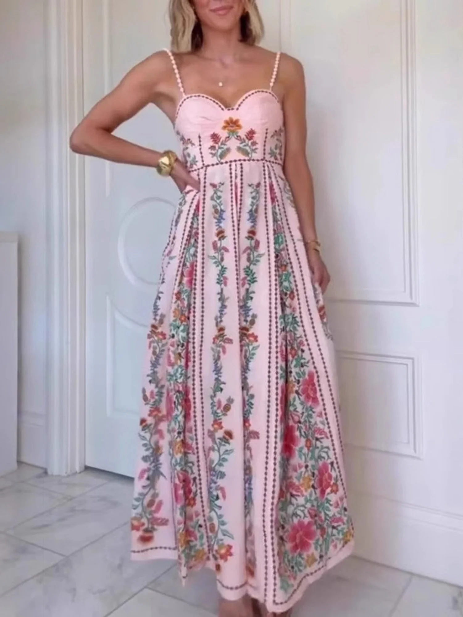 Floral Print Camisoles Maxi Dresses - Image 3