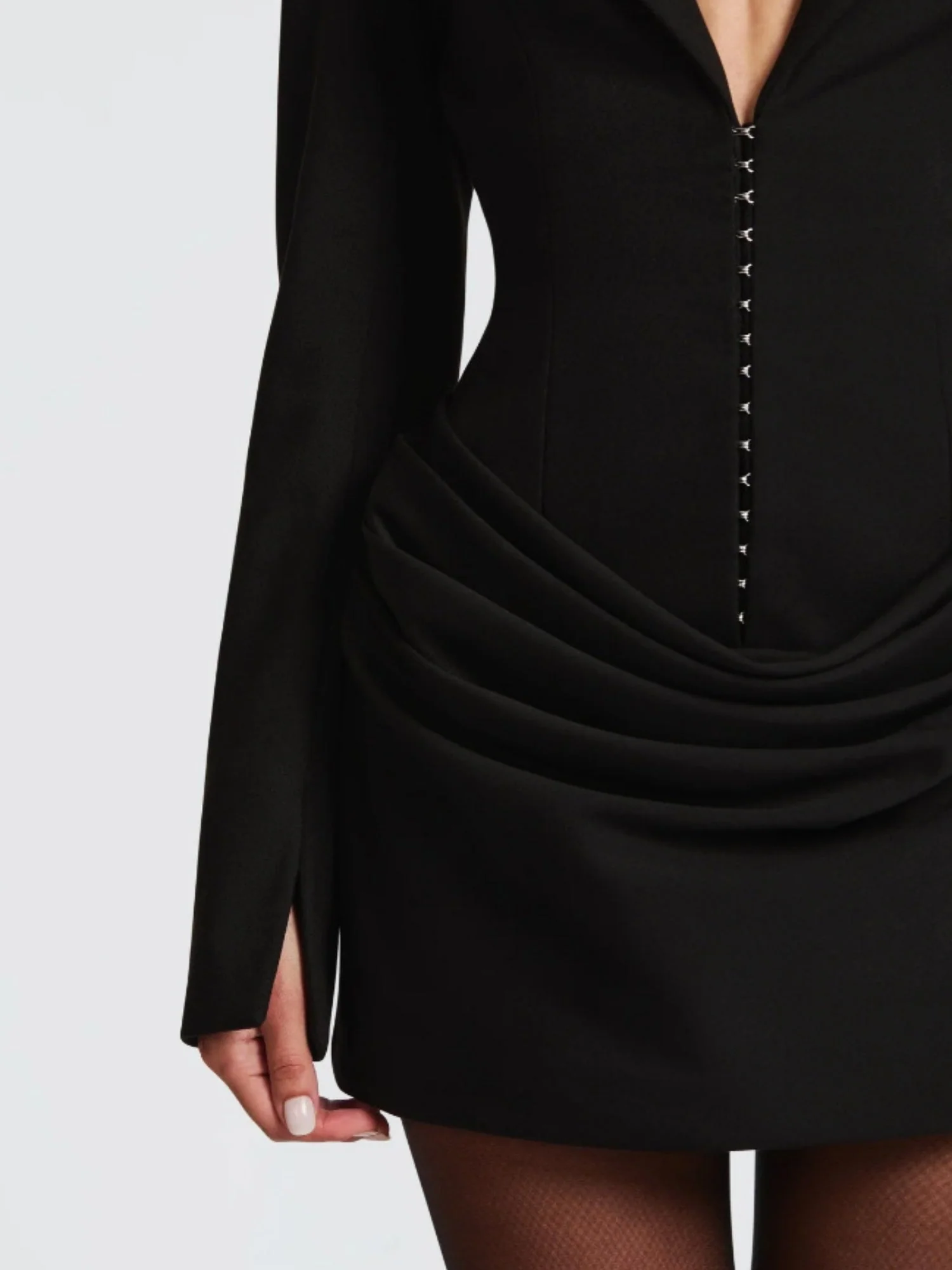 Lapel Waist-cinching Pleats Grace Suit Mini&Short Dresses - Image 6