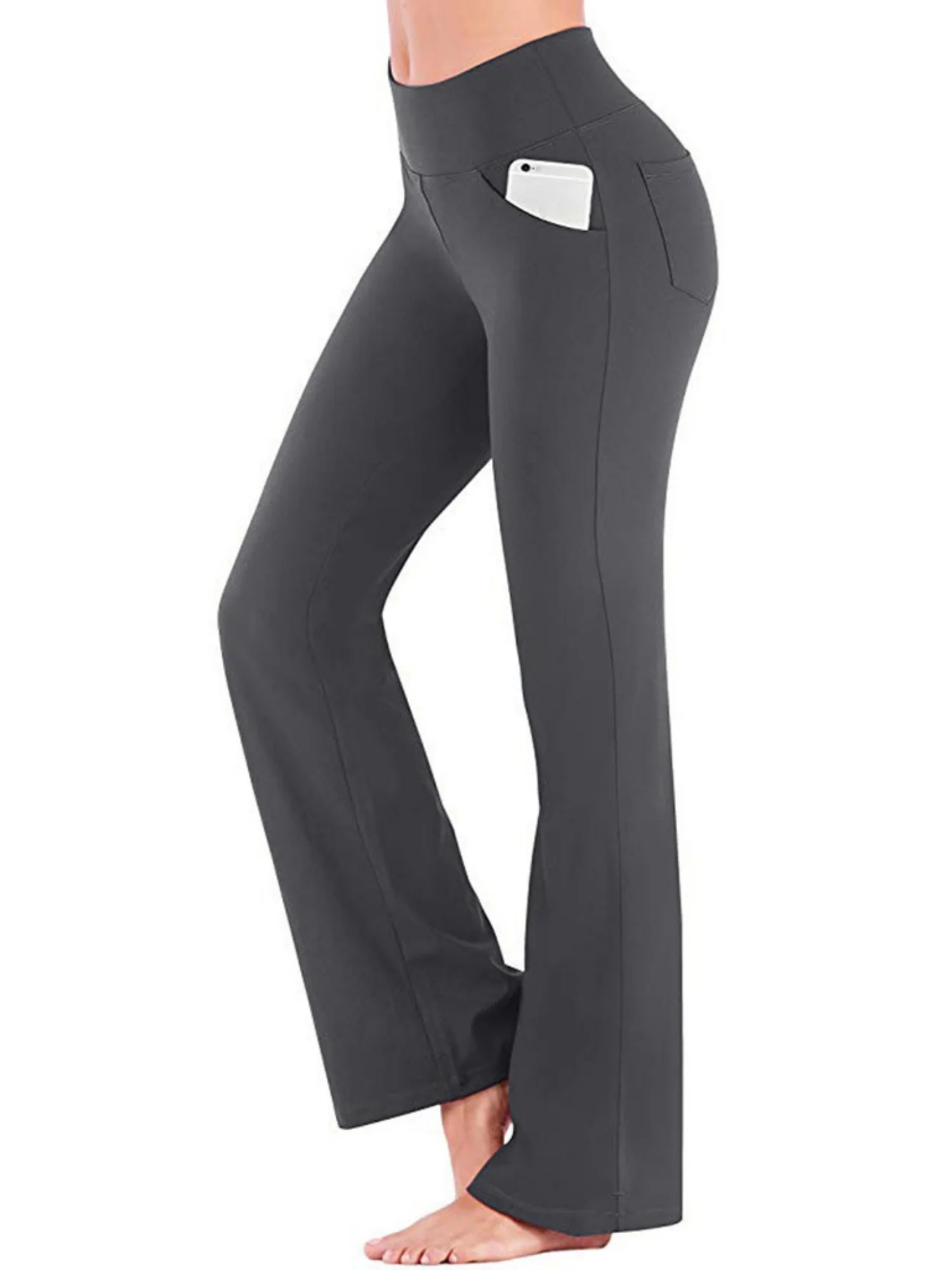 Pocket Exercise Yoga Fitness High-waisted, Tummy-flattening Elastic Flared Trousers - Image 8