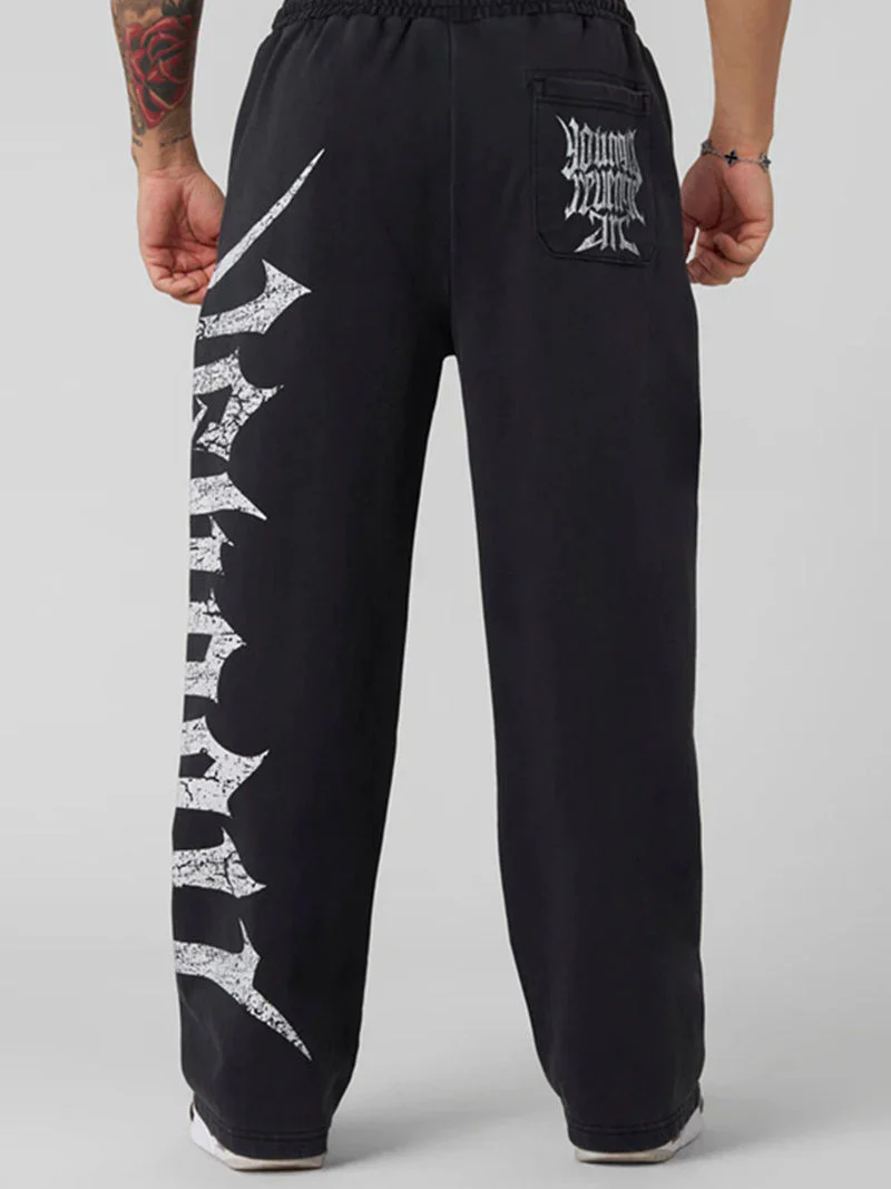 Bodybuilding Jogging Printed Wide-leg Pants - Image 2