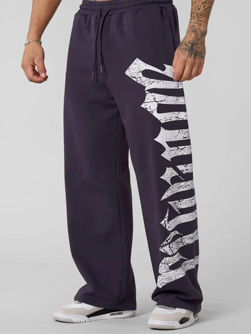 Bodybuilding Jogging Printed Wide-leg Pants - Image 4