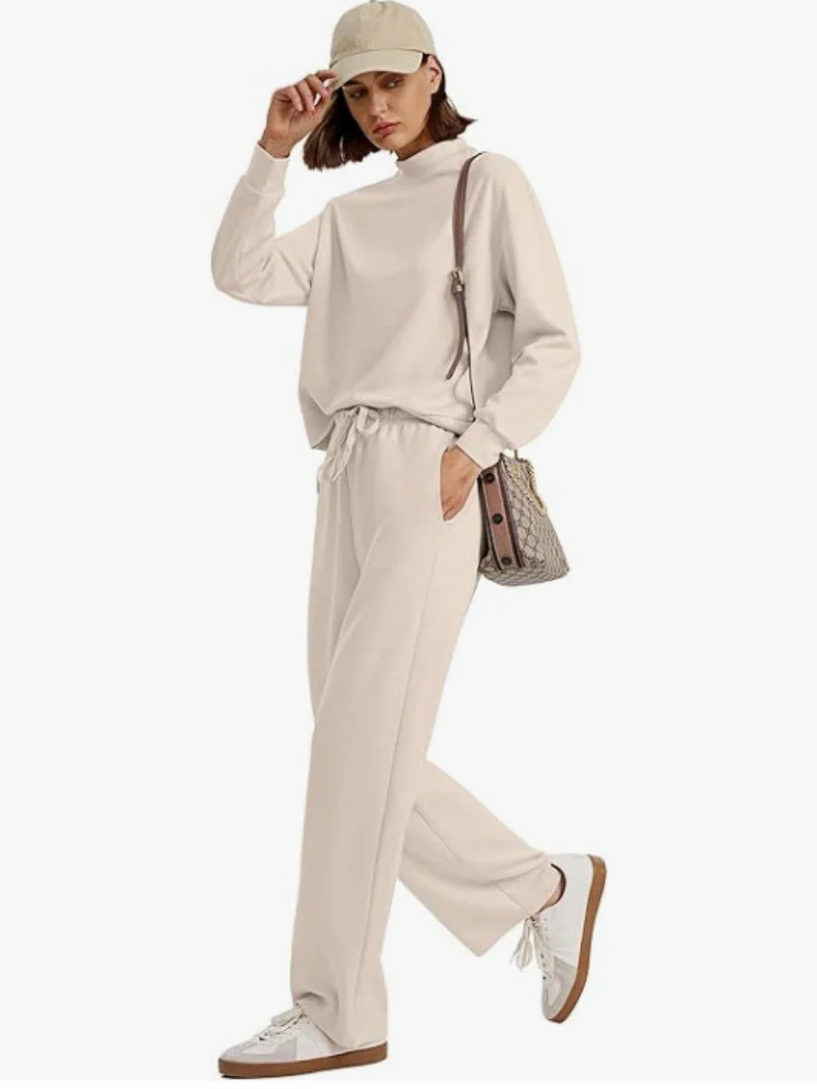 Sports Casual Suit Long-sleeved Pullover Sweatshirt Wide-leg Pants 2-piece Sets - Image 3