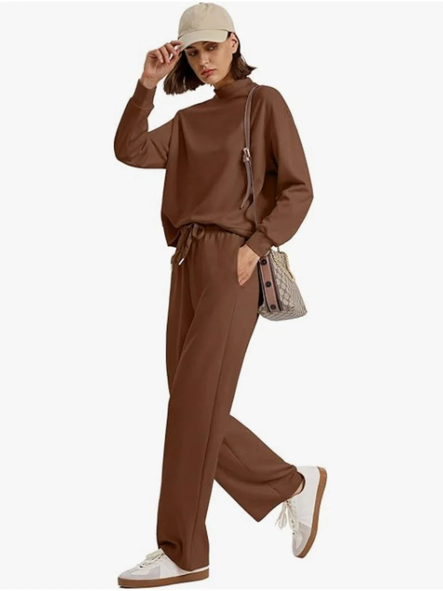 Sports Casual Suit Long-sleeved Pullover Sweatshirt Wide-leg Pants 2-piece Sets - Image 6