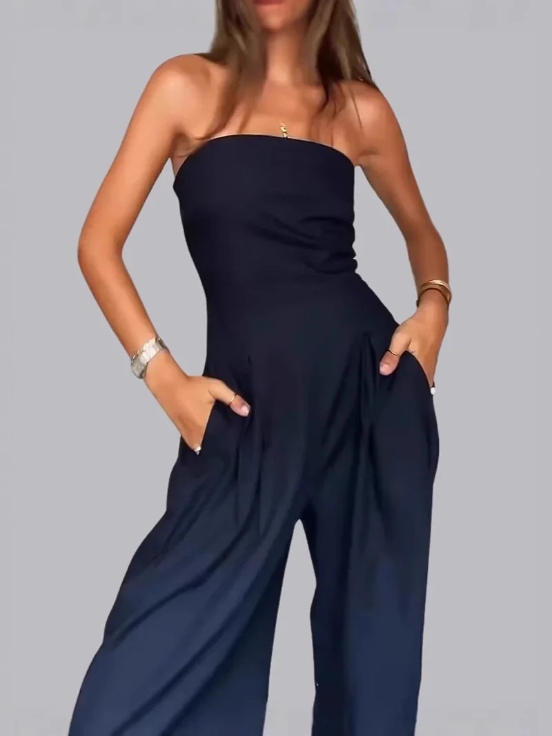 Sexy Slim-fitting Wrap-style Long Jumpsuit - Image 5
